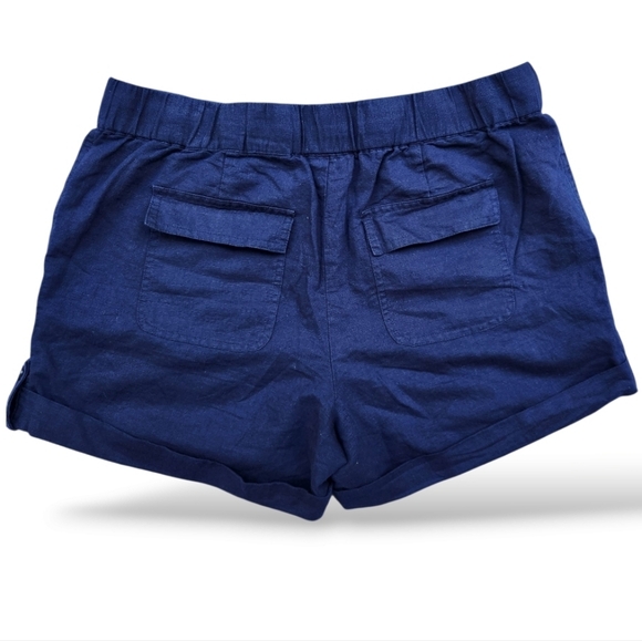 New York & Company Navy Blue Women's Cuffed Shorts Size Medium Elastic Waistband - Picture 8 of 13